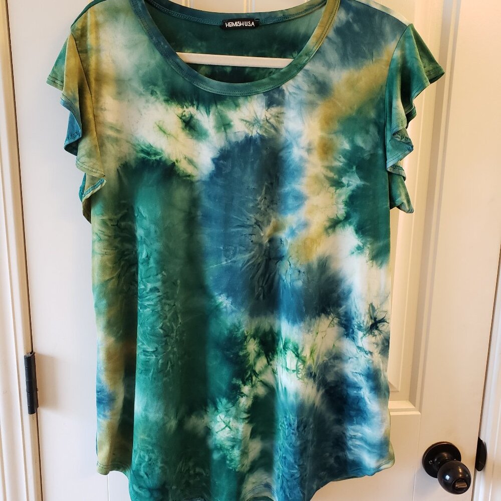 Green Flutter Sleeve Heimish Top